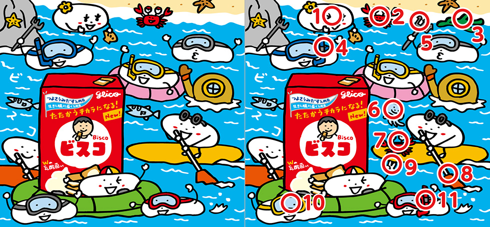 ビスコの日 88コのまちがいさがし 答え合わせ｜ビスコ｜江崎グリコ