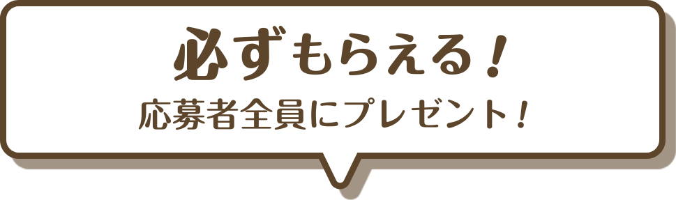 必ずもらえる!応募者全員にプレゼント!