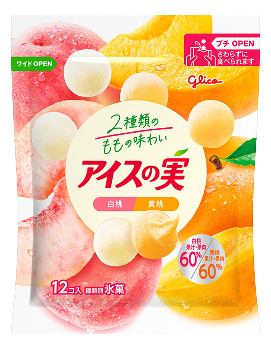 アイスの実白桃黄桃
