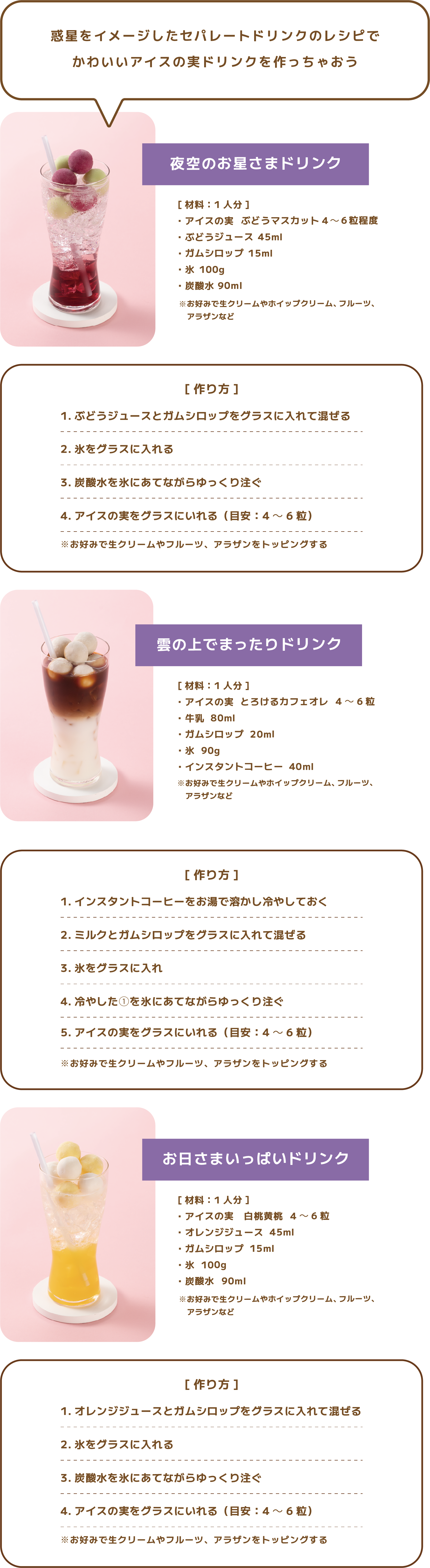 アイスの実×キキ＆ララオリジナルドリンクレシピ