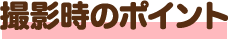 撮影時のポイント