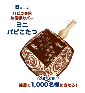 Bコース パピコ専用熱伝導カバーミニパピこたつ 3個で応募！抽選で1,000名様に当たる！